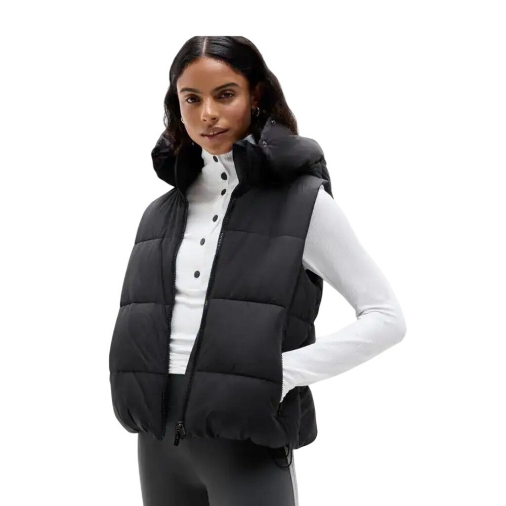 Athleta Puffer Vest Womens 1X Stratus Black Water Repellent NEW